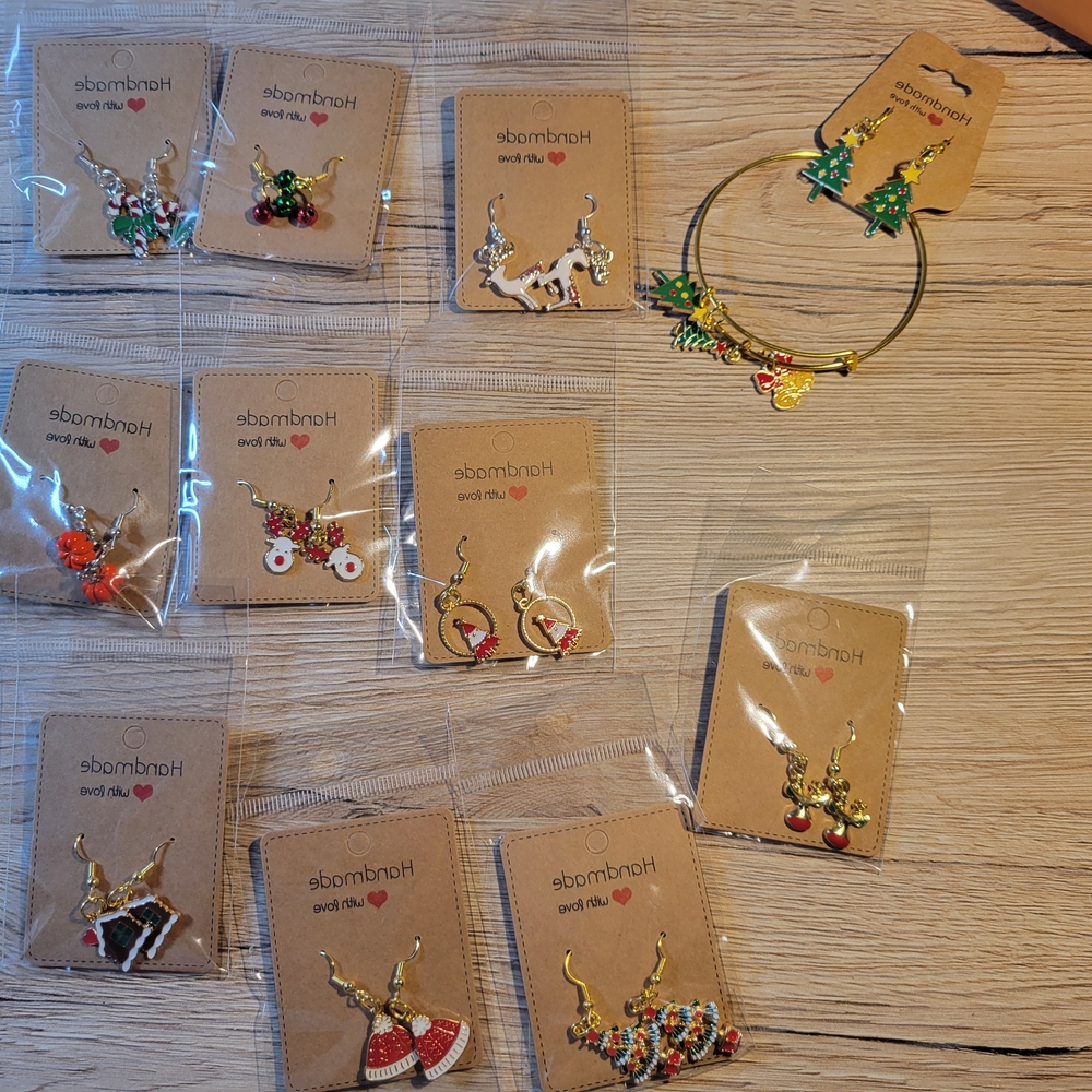 Gold and Multicolor Festive Earrings Set